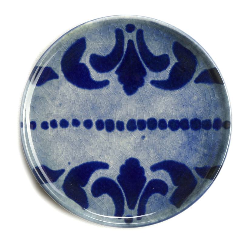 Plato de pan cerámica azul
